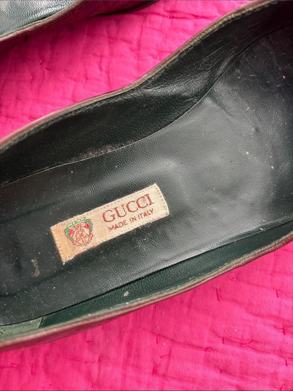 Gucci Brown Crocodile skin Pointed Flats, US8